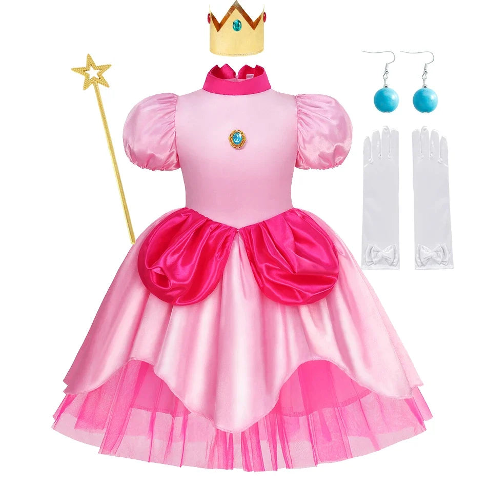 Girls Princess Peach Cosplay Dress