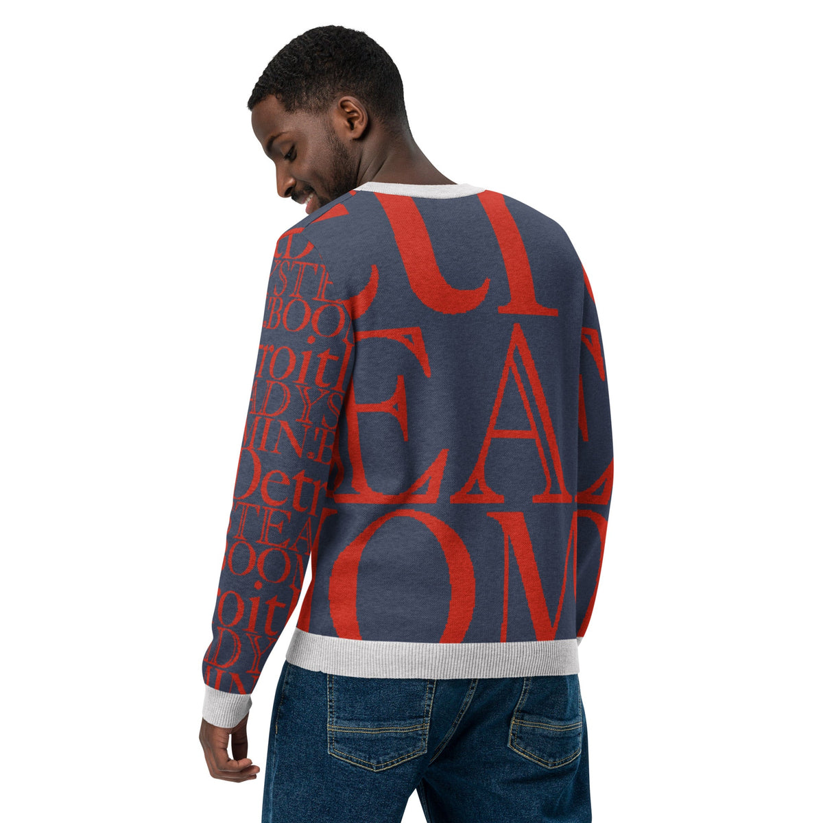 Detroit Pistons Crew Neck Sweater | Knitted Detroit Steady Boomin Apparel