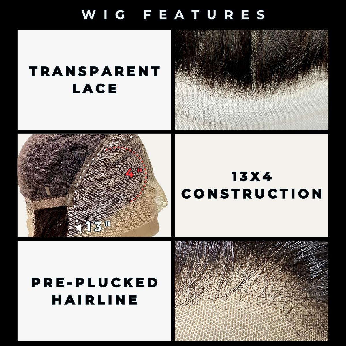Straight 13x4 Transparent Lace Front Human Hair Wig