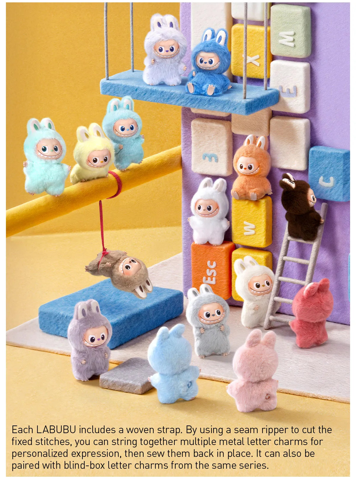 Pop Mart Labubu Pin for Love Series Blind Box (A-M) Yellow