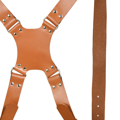 Double Camera Strap Harness- Tan Brown