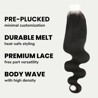 Brazilian Body Wave 2x6 HD Lace Human Hair Closure