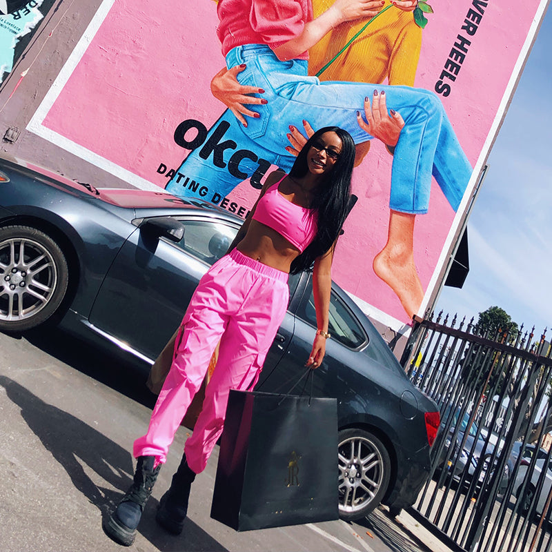 Pink Vest and Cargo Jogger Pants, Separate Options