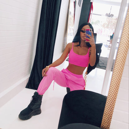 Pink Vest and Cargo Jogger Pants, Separate Options