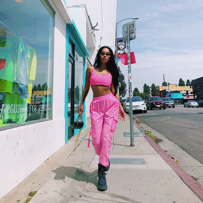 Pink Vest and Cargo Jogger Pants, Separate Options