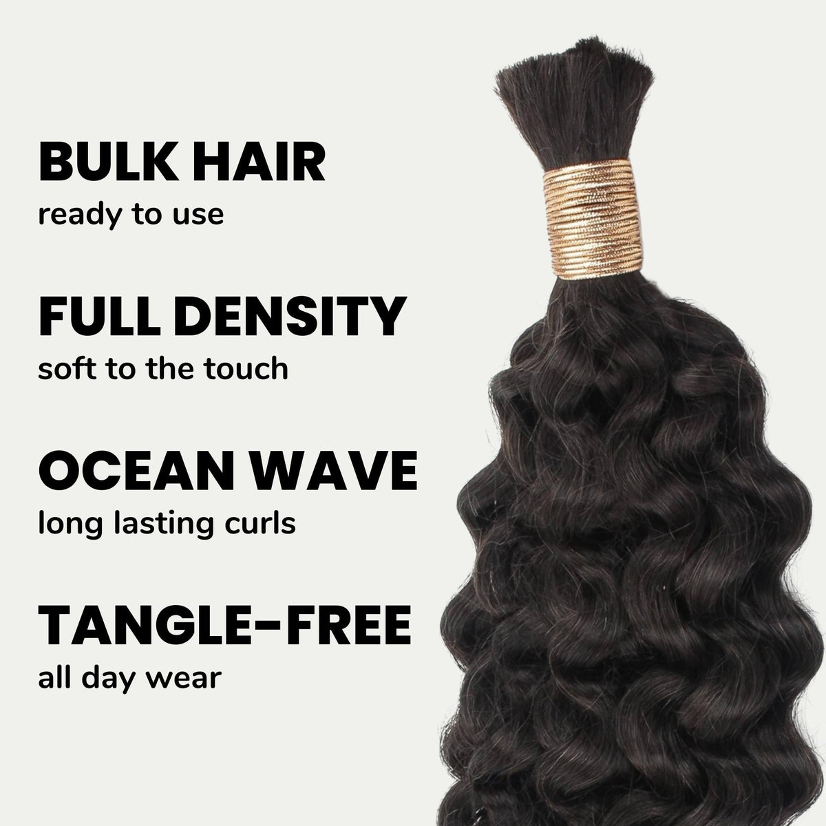 Ocean Wave Bulk 100% Human Braiding Hair