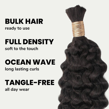 Ocean Wave Bulk 100% Human Braiding Hair
