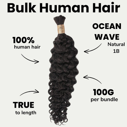 Ocean Wave Bulk 100% Human Braiding Hair