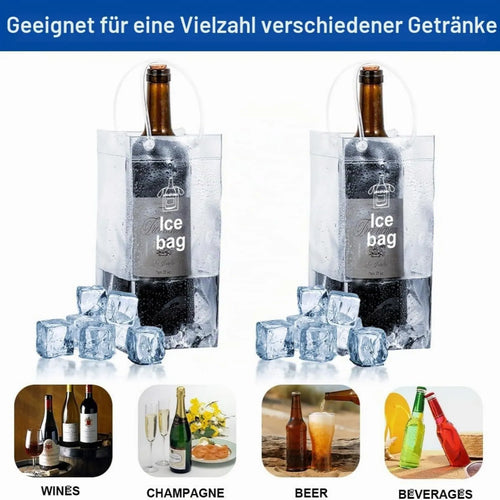 3/6 PCS Collapsible Clear Pouch Ice Wine Bag Portable Wine Cooler Bag Chiller Sleeves for Champagne Cold Beer Chilled Beverages