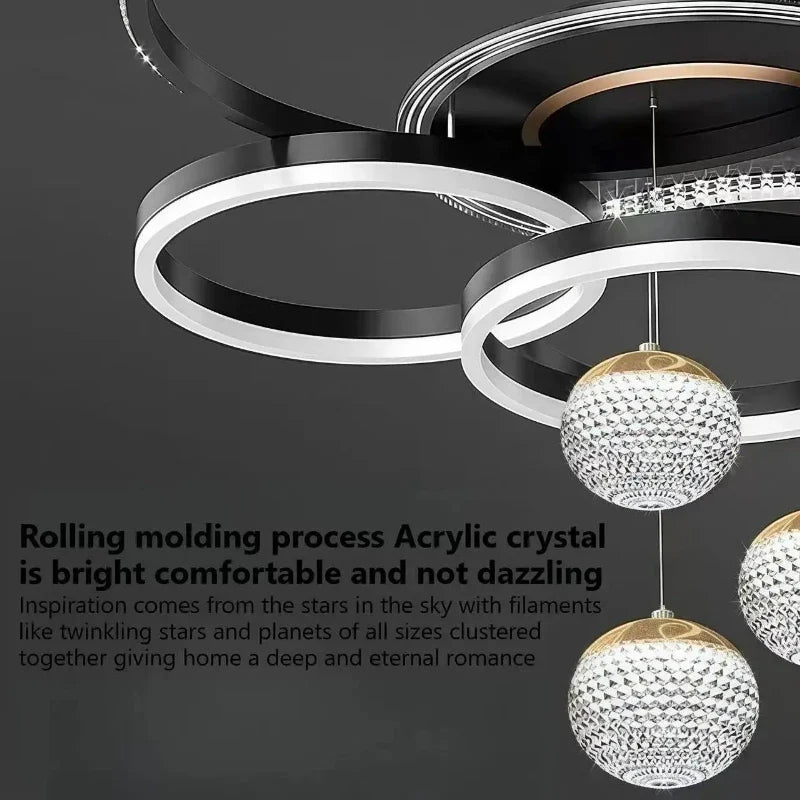 Modern Luxury LED Ceiling Chandeliers Lamps Design Creative Suspension Pendant Lights Home Decor Items Living Room Bedroom Villa