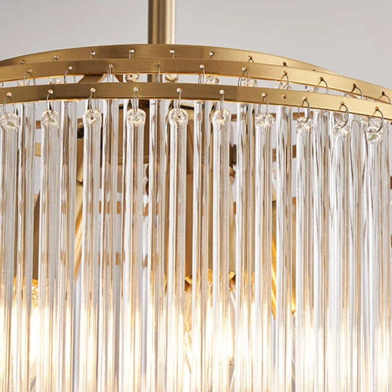 Luxury American Retro Ceiling Crystal Pendant Lights Living Dining Room Lighting Decor Chandelier Indoor Hanging Lights Fixture