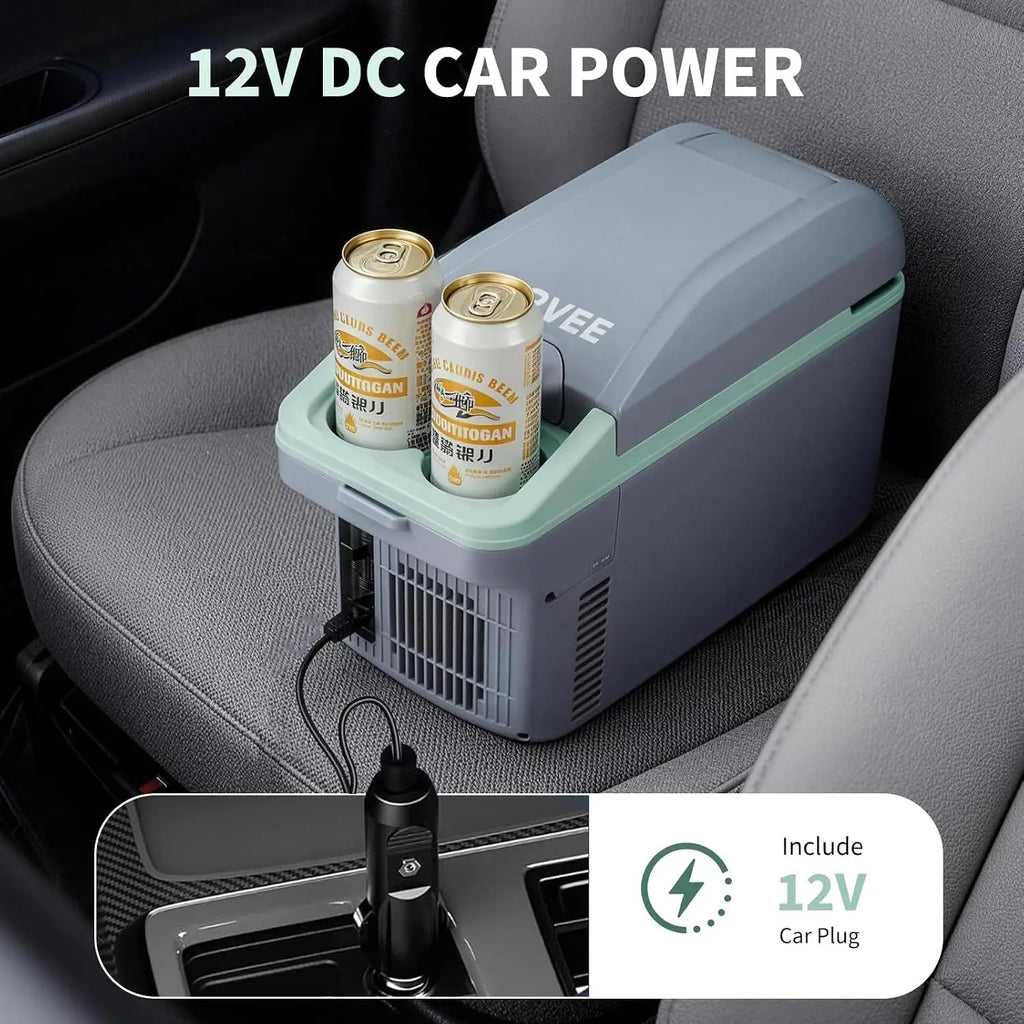 Tacleekii 8L Electric Car Refrigerator Portable Mini Fridge Cooler & Warmer 32°F-122°F Travel Fridge for Road Trips, Camping, Beach & Tailgating