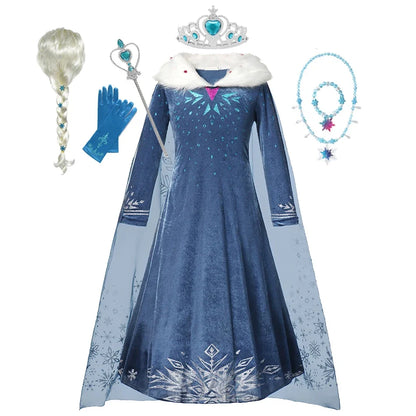 Elsa Frozen Princess Dress and Wig Options