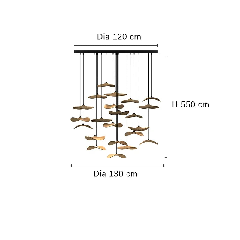 Designer Log Craft LED Ceiling Chandelier Living Room Tearoom Kitchen Table Lamps Bedroom Home Decoration Lighting Stair Lights