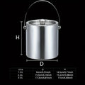 For Ice Bucket Wine Beer Champagne KTV Party Cooler 1.6L/2L/3L Stainless Steel Insulated