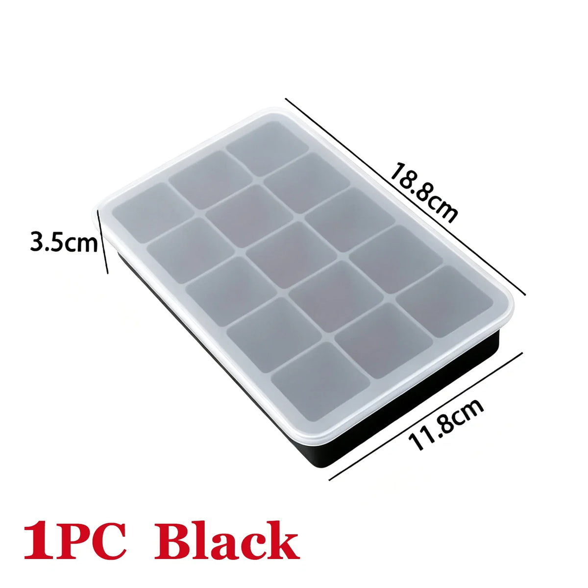 15 Grids Ice Cube Trays 100% Food Grade Silicone Ice Molds Easy Release Flexible Ice Cubes Mould with Lid for Whiskey Cocktail