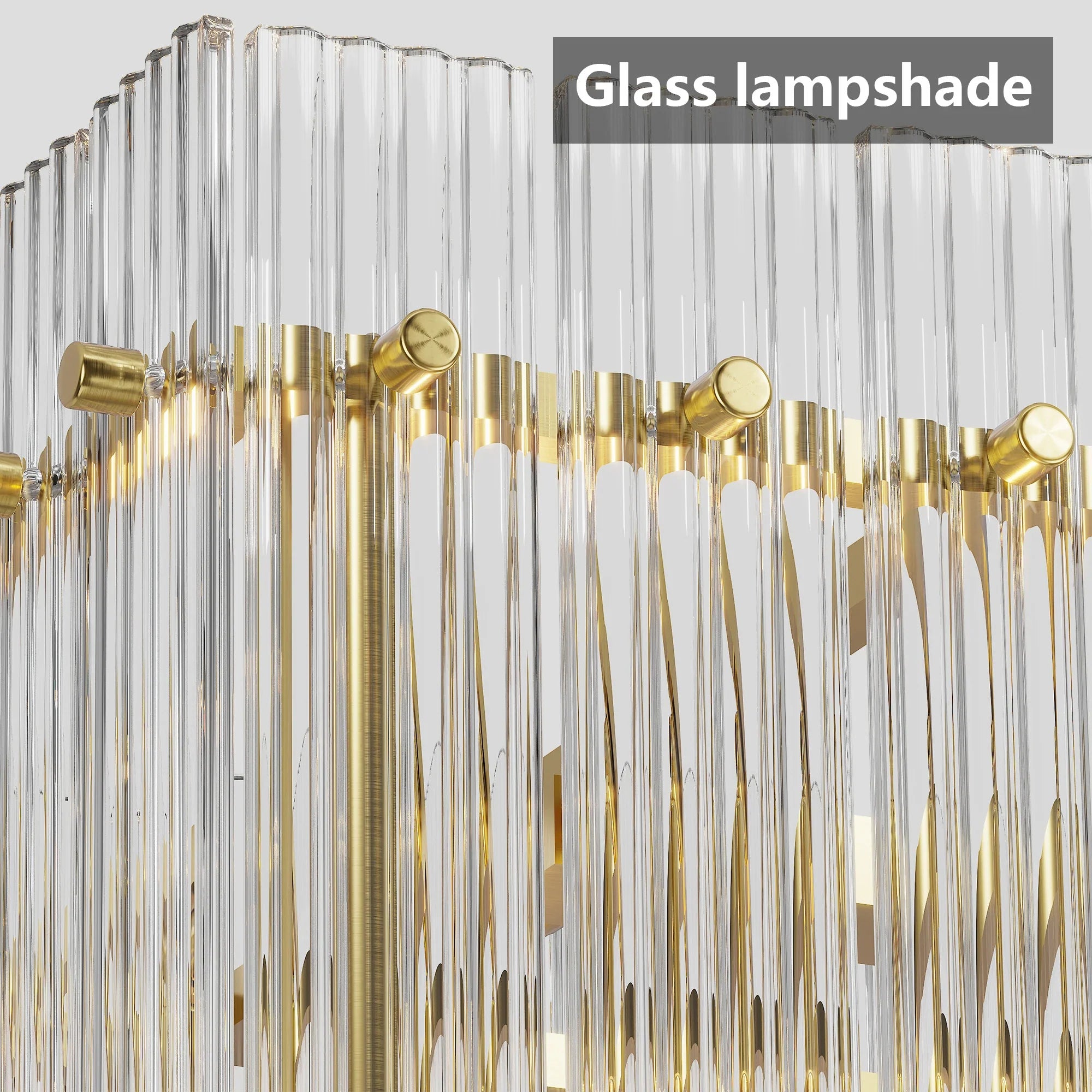 Modern Rectangular Crystal Glass Chandelier, 10-Lights Glod Chandelier Lighting Contemporary Pendant Ceiling Light Fixture