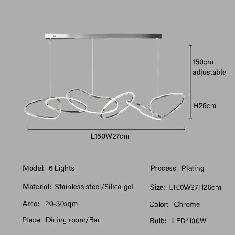 Modern Rings Pendant Lights Black&Golden for Living Dining Room Bedroom Ceiling Chandelier Lamps Indoor Hanging Lighting Fixture