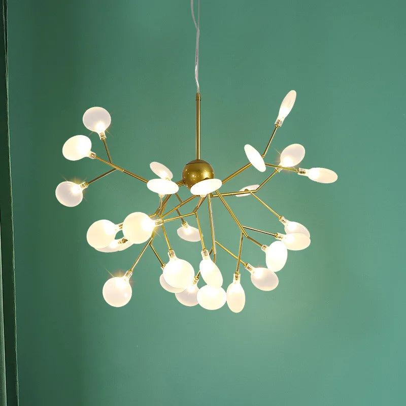Nordic Modern Firefly Ceiling Chandelier Pendant Lamp G4 Led Lights Home Baby Room Bedroom Living Room Decoration Salon Starry
