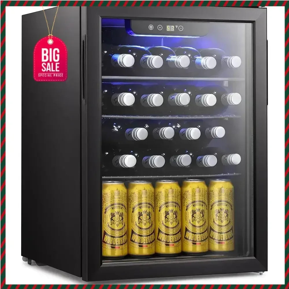 Activity priceActivity limited-time pricePromotionCompact 2.4 Cu. Ft. Mini Wine Cooler with Clear Glass Door, Quiet Operation, a