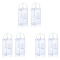 AFOURT-Ice Wine Bag Portable Collapsible Clear Wine Pouch Cooler With Handle For Party,Outdoor,Champagne,Cold Beer,6Pack