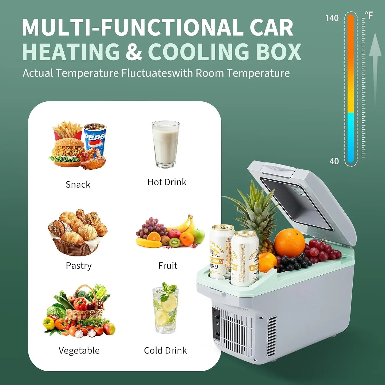 Tacleekii 8L Electric Car Refrigerator Portable Mini Fridge Cooler & Warmer 32°F-122°F Travel Fridge for Road Trips, Camping, Beach & Tailgating
