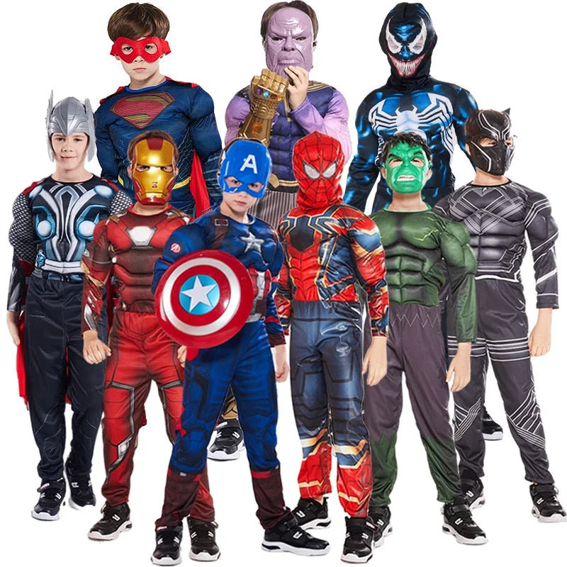Superhero Cosplay Costume Options, Spider-Man, Captain America, Iron Man, Thor and Hulk