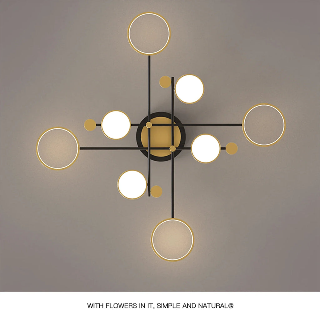 Interior Led Ceiling Lights Golden Smart Remote Control Dimming Ceiling Chandelier Home Lighting Fixture Bedroom Kitchen Lamp