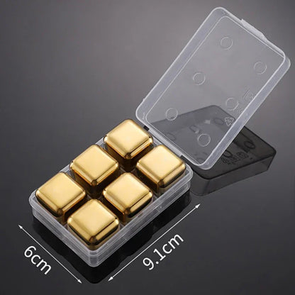 Reusable Whiskey Stones Stainless Steel Ice Cubes Quick-Freeze Wine Cooler Food Grade Metal Pellets Beer Cooler Bar Accessories