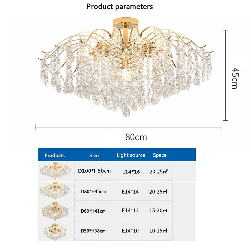 Modern Luxury Crystal Ceiling Chandelier For Living Room Dining Room Bedroom Ceiling Lamp LED Lights Home Appliance AC85-260V
