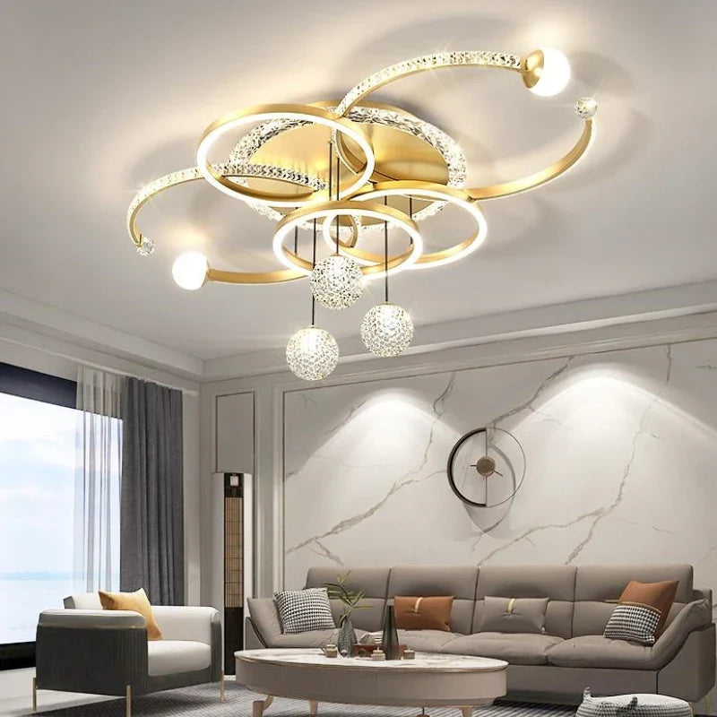 Modern Luxury LED Ceiling Chandeliers Lamps Design Creative Suspension Pendant Lights Home Decor Items Living Room Bedroom Villa