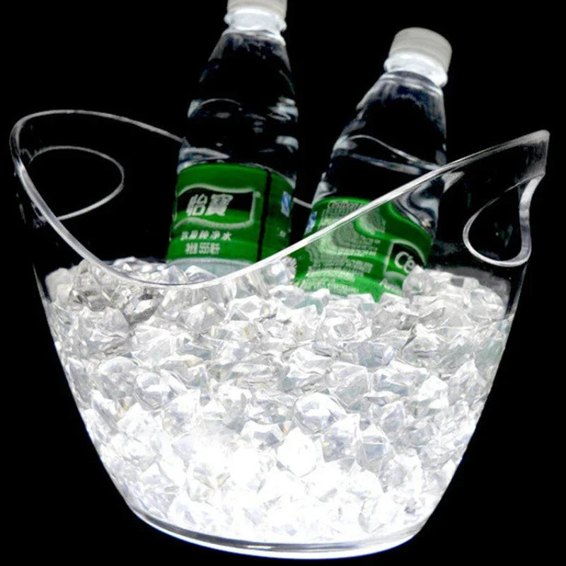 Unbreakable LED Ice Bucket Light Up Beverage Cooler for Wine Champagne and Cocktails at Bars and Nightclubs 2L 5L PS ABS