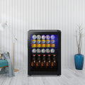 2.6 Cu.Ft Beverage Refrigerator Cooler, 100 Can Mini Fridge, Black | 32°F to 50°F, Compressor Cooling, Glass Door, 40 dB, Adjustable Temperature Control, 2 Shelves, Energy Efficient