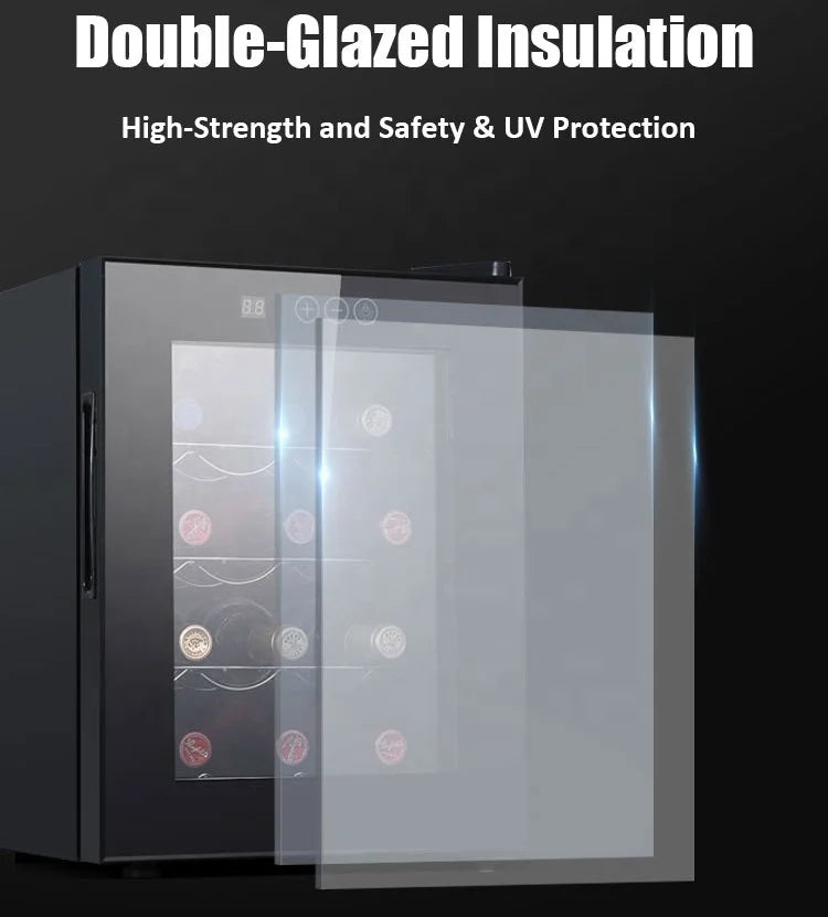 20 Bottles Horizontal Stainless Steel Shelves Semiconductor Cooler Air Cooling Wine Fridge Wine Cabinet