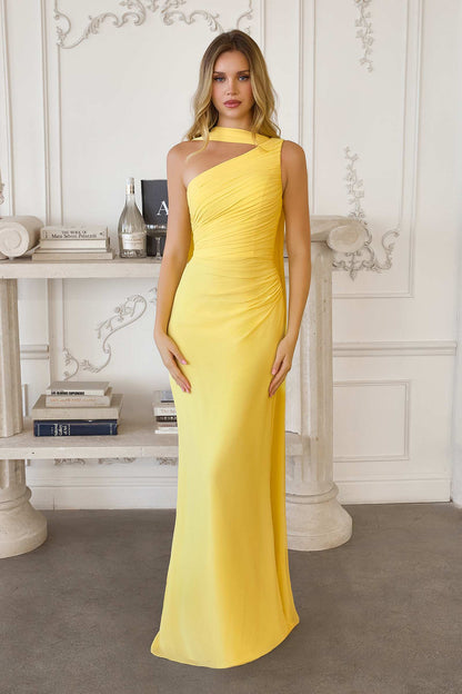 Amoris T730 One Shoulder Chiffon Formal Gown