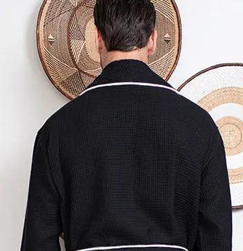 Premium Waffle Piping Robe for Men