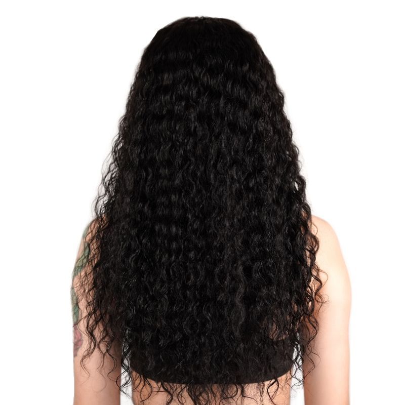 Deep Wave 13x4 Transparent Lace Front Human Hair Wig
