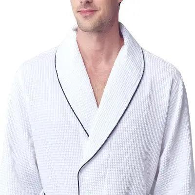 Premium Waffle Piping Robe for Men