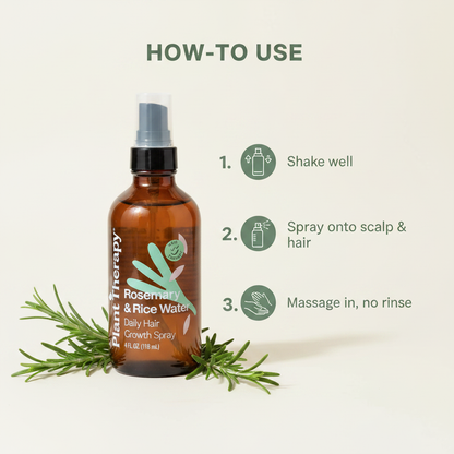 Plant Therapy Rosemary & Rice Water Daily Hair Spray – 4 fl oz (118 mL)