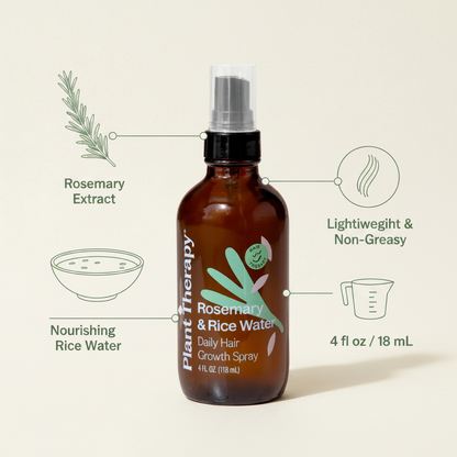 Plant Therapy Rosemary & Rice Water Daily Hair Spray – 4 fl oz (118 mL)