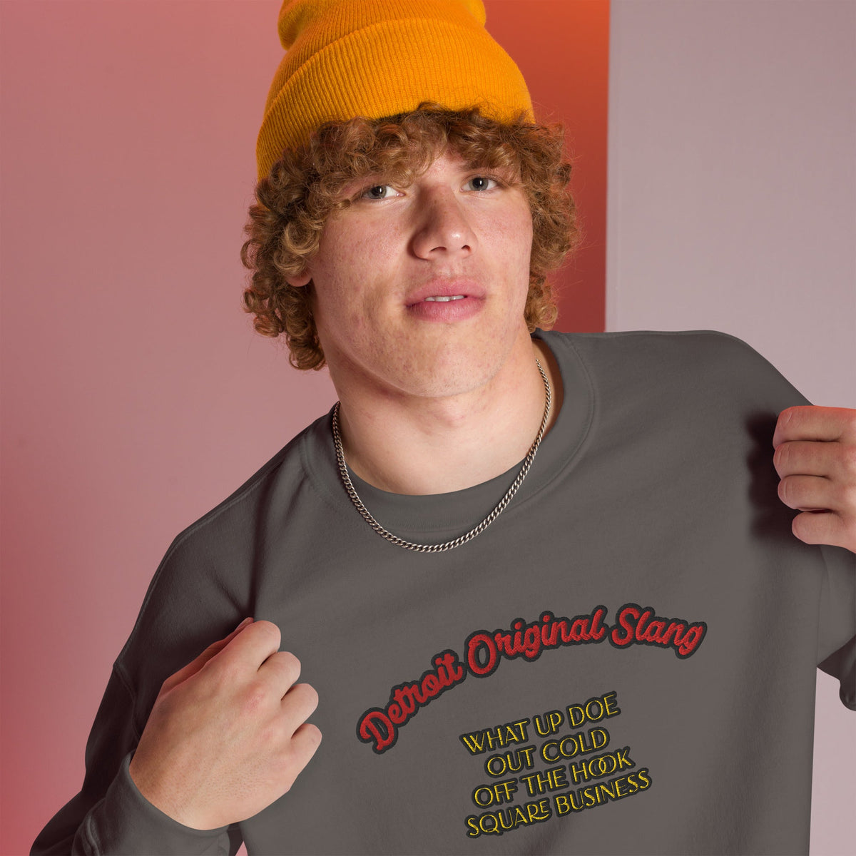 Detroit Original Slang Embroidered Sweatshirt | Quality Comfortable Streetwear