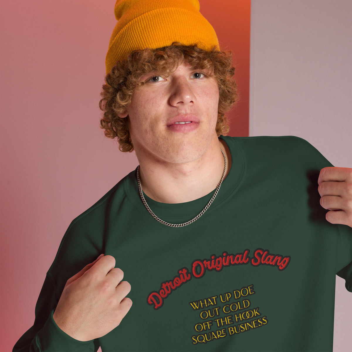 Detroit Original Slang Embroidered Sweatshirt | Quality Comfortable Streetwear