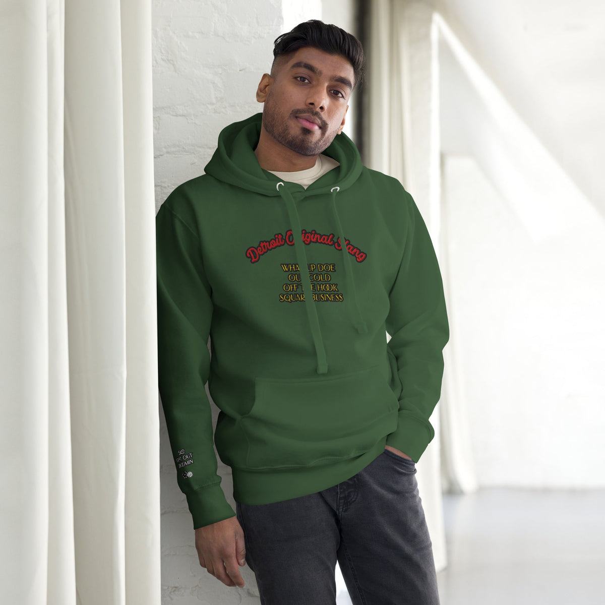Detroit Original Slang Embroidered Hoodie | Premium Detroit Streetwear