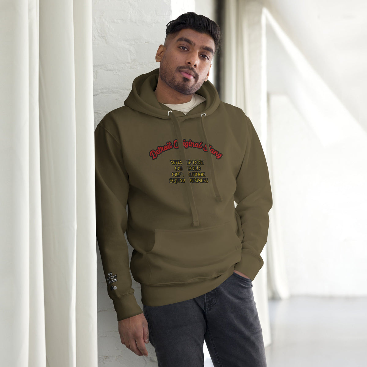 Detroit Original Slang Embroidered Hoodie | Premium Detroit Streetwear