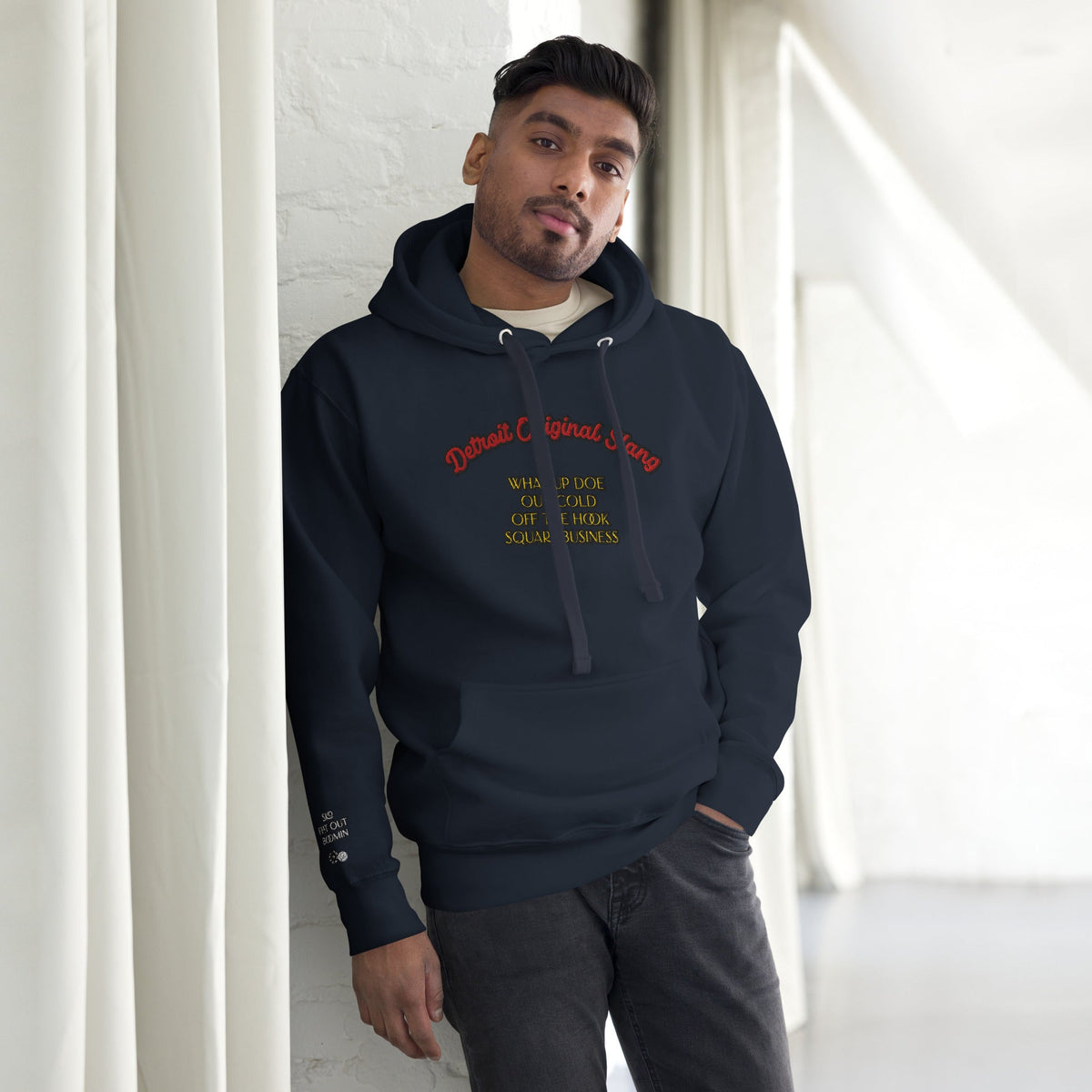 Detroit Original Slang Embroidered Hoodie | Premium Detroit Streetwear
