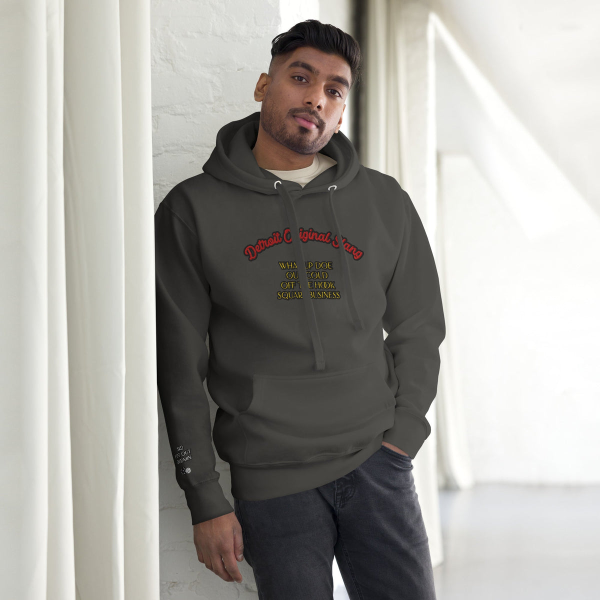 Detroit Original Slang Embroidered Hoodie | Premium Detroit Streetwear