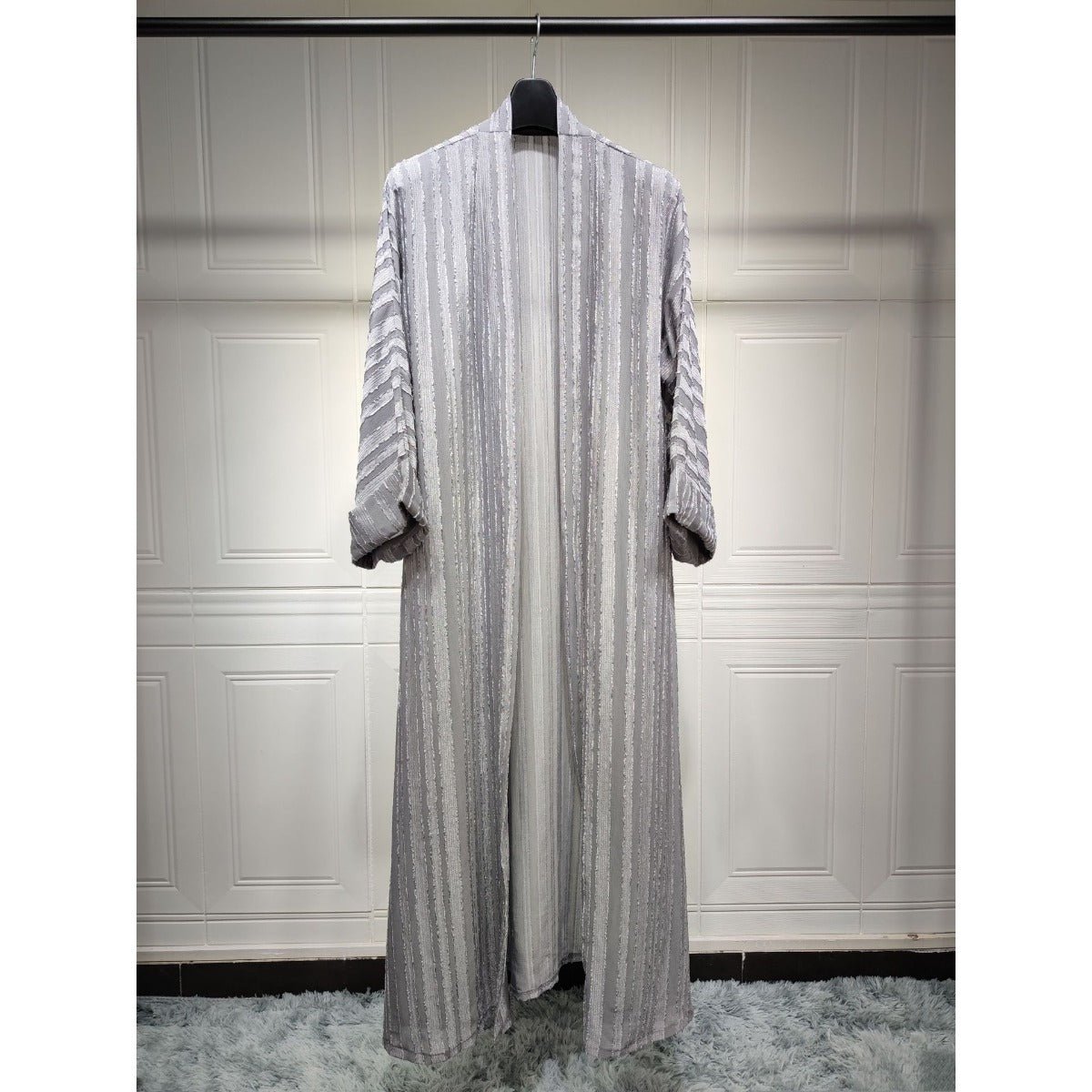 Vintage Knitted Cardigan Abaya | Modest Longline Open Front Jacket for Women (MOA217)