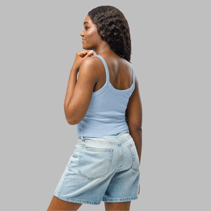 My Tackie Tees Women's Micro-Rib Tank Top | Embroidered Statement Piece