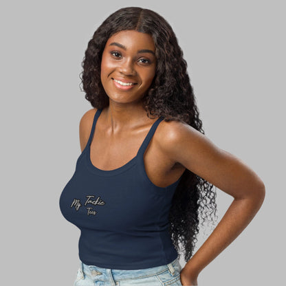 My Tackie Tees Women's Micro-Rib Tank Top | Embroidered Statement Piece