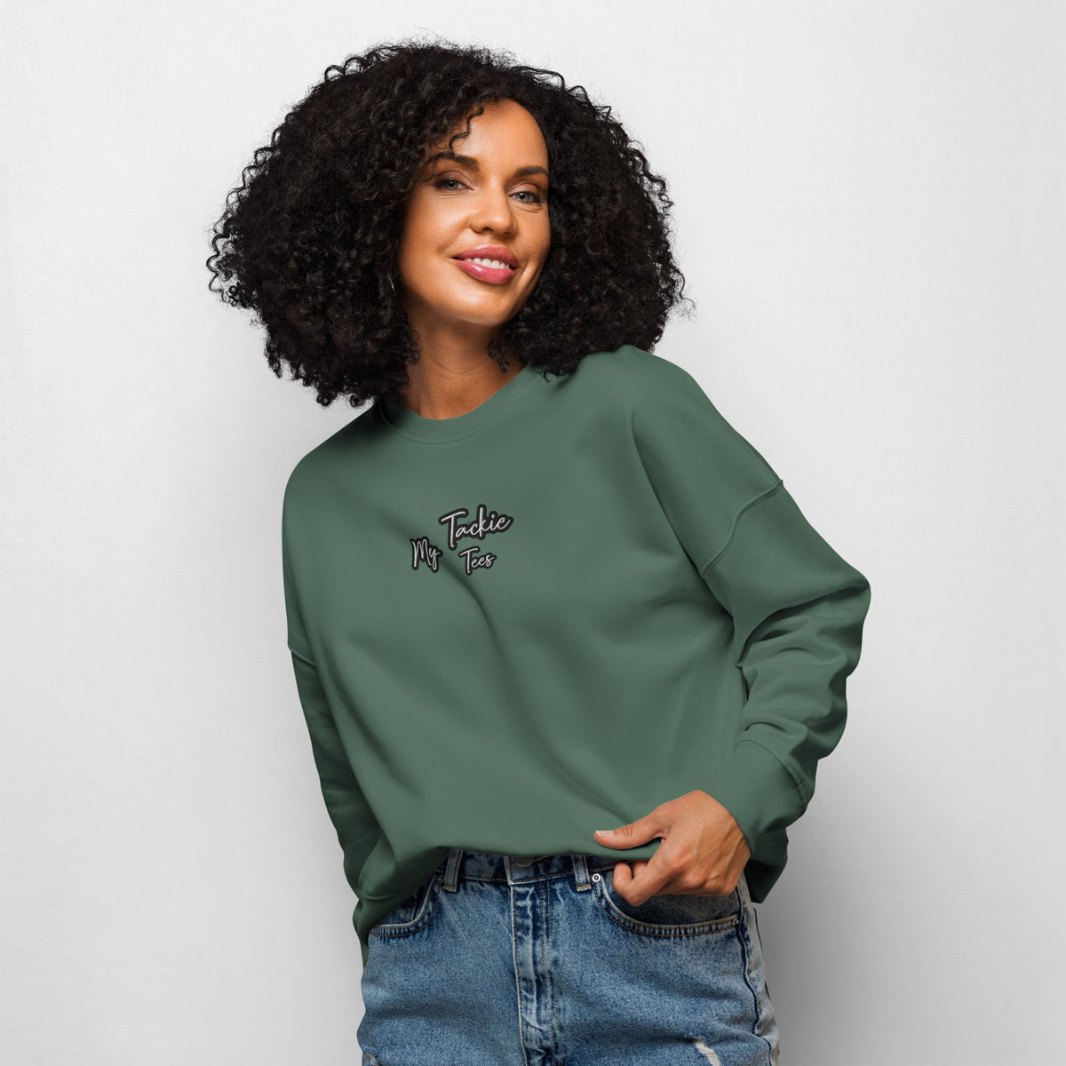 My Tackie Tees Women's Organic Crew Neck Sweatshirt | Comfortable & Stylish